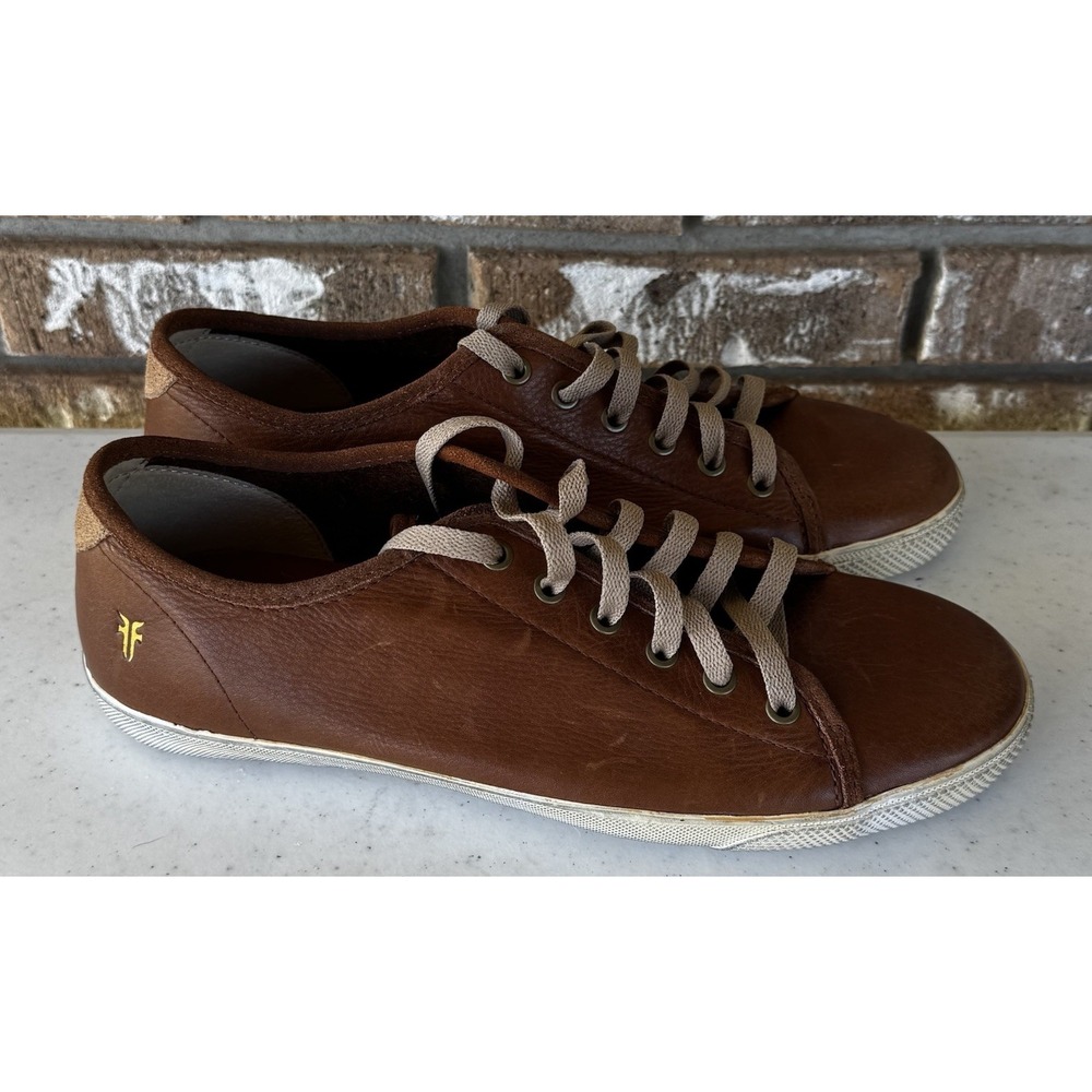 Frye Chambers Men's Sz 10.5 Cognac Sneakers Leather Laces‎ 3481520